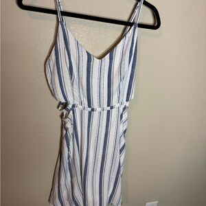 Hollister Blue Stripe Cutout Mini Dress Medium